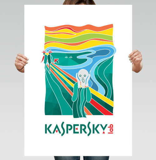 Фотография футболки Современная Интерпретация «Крика» с Логотипом Kaspersky