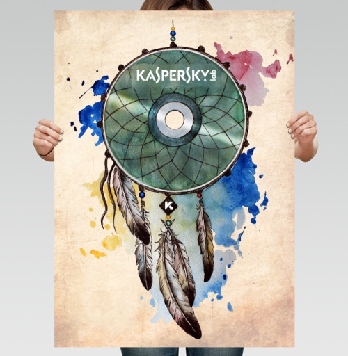Фотография футболки Ловец снов Kaspersky на компакт-диске – защита и технология