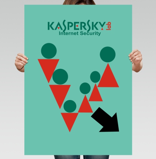 Фотография футболки Логотип Kaspersky Lab Internet Security с геометрией