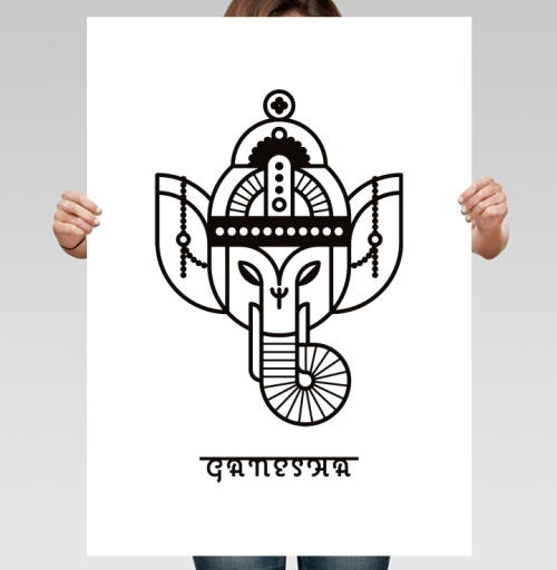 Фотография футболки Голова Ганеши Индийского божества с головой слона GANESHA