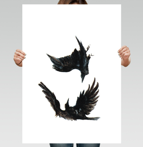 Фотография футболки Crows falling in love / Вороны влюбляются