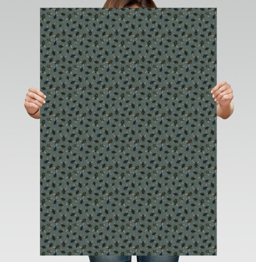 Фотография футболки Реалистичный паттерн насекомых Realistic insect pattern Узор мухи жуки