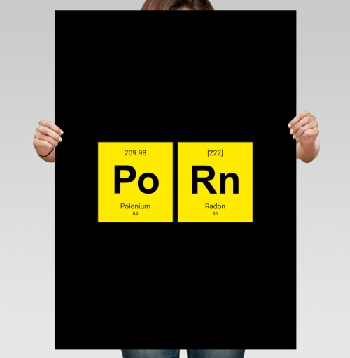 Фотография футболки Шутливый постер «Po Rn» в стиле таблицы Менделеева