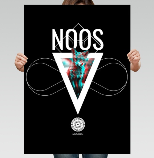 Фотография футболки NOOS Лиса с мистическим 3D эффектом и символами