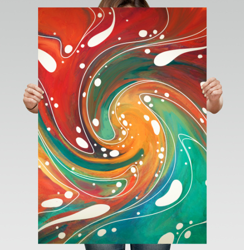 Фотография футболки Абстрактный вихрь красок и энергии живого движения