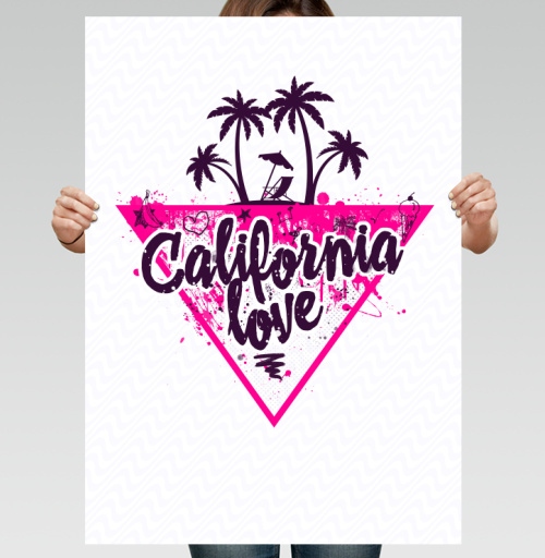 Фотография футболки California love яркая романтика пальмовой вечеринки