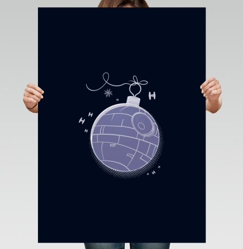 Фотография футболки Новогодний космический шар Звезда смерти силы тьмы