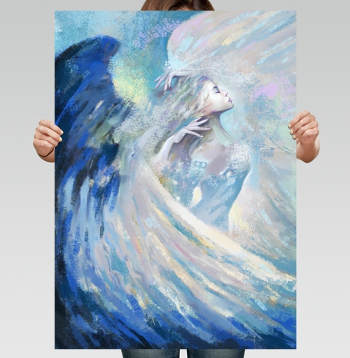 Фотография футболки Небесный ангел в облаках / Celestial angel flying на крыльях любви