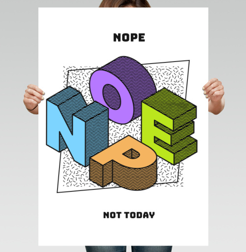 Фотография футболки Яркая 3D-композиция NOPE с дерзким отказом