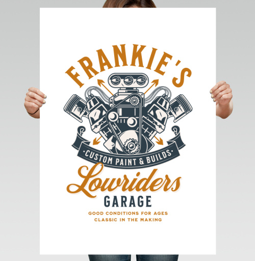 Фотография футболки Эмблема Frankie’s: Классика тюнинга и силы мотора