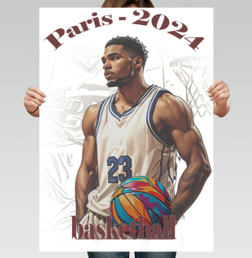Фотография футболки Баскетболист готовится к Олимпиаде в Париже 2024 basketball