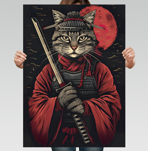 Фотография футболки Самурай кот