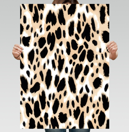 Фотография футболки Beige leopard / Стильный леопардовый узор в бежевых тонах для декора интерьера