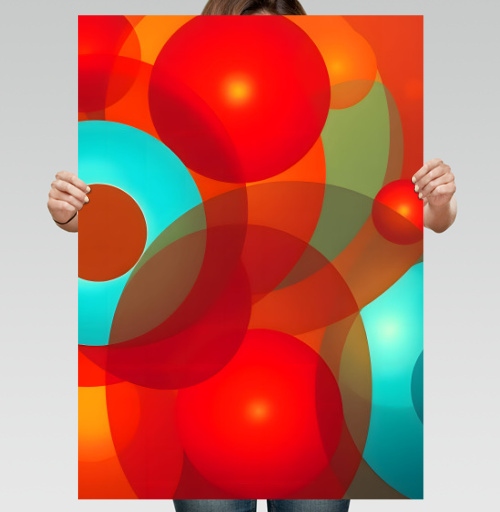Фотография футболки Яркая композиция Абстрактные Цветные Сферы / Abstract Colorful Spheres