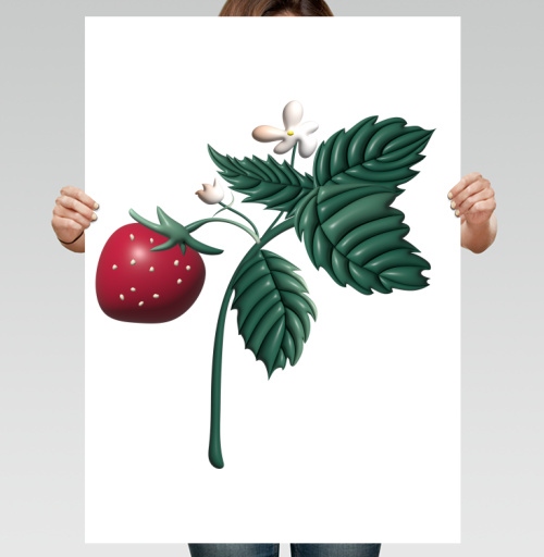Фотография футболки Strawberry / Клубника — Спелая красная ягода в саду Клубника Ягода Сад