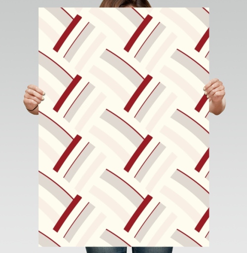 Фотография футболки Geometric / Абстрактный узор с бордовыми линиями создающий строгий ритм