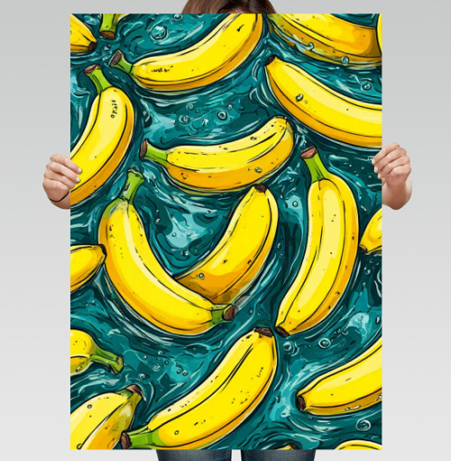 Фотография футболки Refreshing Tropical Bananas in Water / Свежие желтые бананы в воде