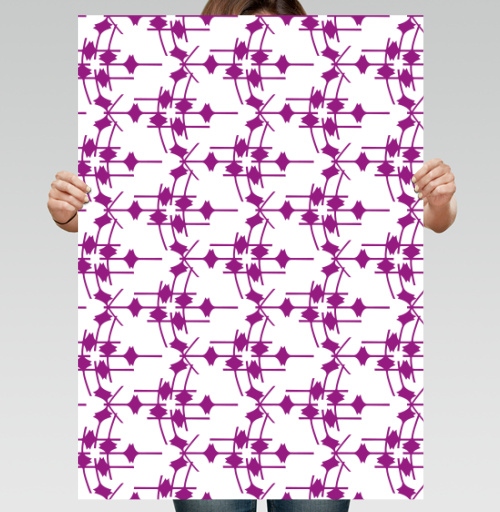 Фотография футболки Геометрический узор фуксия на сером Abstract Fuchsia Grey Pattern