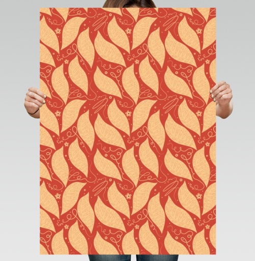 Фотография футболки Organic Autumn Leaves Pattern / Узор Осенние Листья стильный домашний текстиль