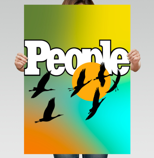 Фотография футболки Свобода птиц над солнцем на фоне People свободы движения