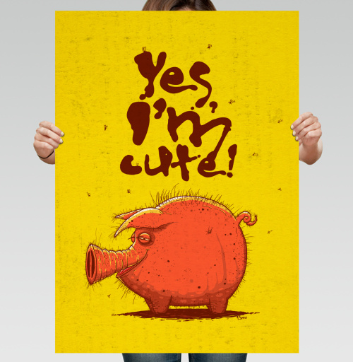 Фотография футболки Ироничная и самоуверенная свинья милая Yes Im Cute