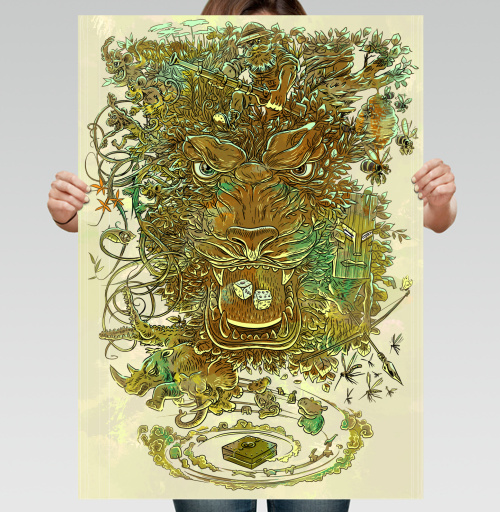 Фотография футболки Иллюстрация африканской природы и охотника / Illustration of African nature and hunter