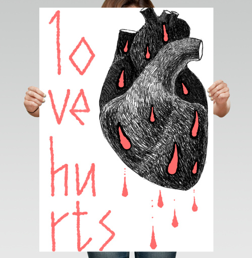 Фотография футболки Love hurts! / Любовь ранит!