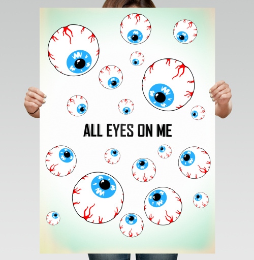 Фотография футболки Футболка с сюрреалистичными глазами и надписью ALL EYES ON ME