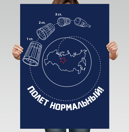 Фотография футболки Ироничная схема «ПОЛЕТ НОРМАЛЬНЫЙ!» с водкой