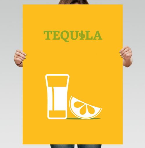 Фотография футболки Яркий минималистичный плакат TEQUILA с мексиканским стилем