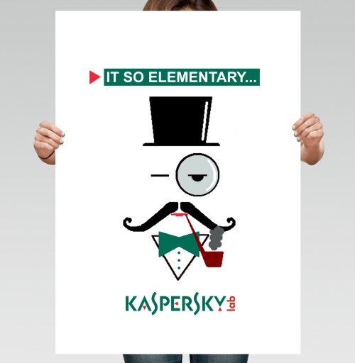 Фотография футболки Стильный минималистичный портрет Шерлока Холмса Kaspersky