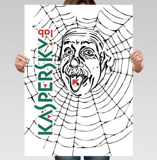 Фотография футболки Портрет Эйнштейна в паутине Kaspersky Lab