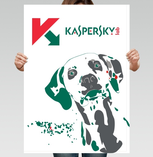 Фотография футболки Стилизованный портрет собаки Kaspersky – защита и надежность