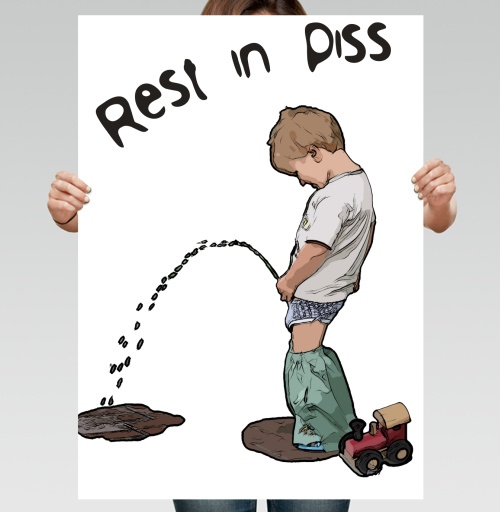 Фотография футболки Ироничная футболка REST IN PISS с забавным принтом