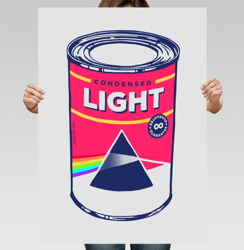 Фотография футболки Ироничная банка «Сгущенный свет» с дизайном Pink Floyd