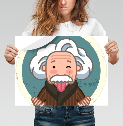 Фотография футболки Веселый Эйнштейн с языком и формулой E=mc²