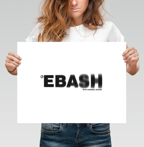Фотография футболки EBASH с эффектом движения и логотипом Cannibal Racing