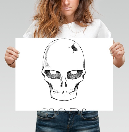 Фотография футболки Напоминание о смерти с черепом жука Memento Mori