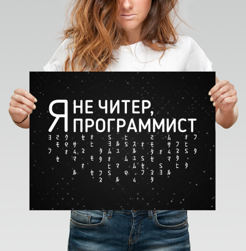 Фотография футболки Самоироничный мотив программиста с надписью я не читер программист