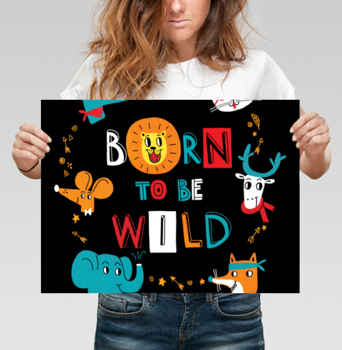 Фотография футболки Born to be Wild / Рожденный быть диким веселые мультяшные животные