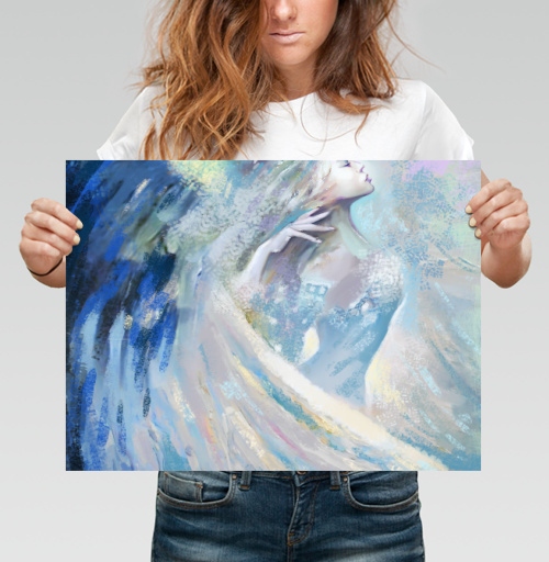 Фотография футболки Небесный ангел в облаках / Celestial angel flying на крыльях любви