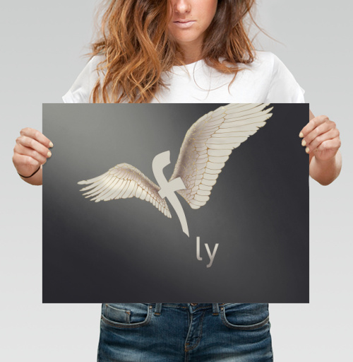 Фотография футболки Стилизованная буква с крыльями символ свободы и полёта fly