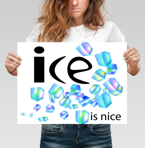 Фотография футболки Лёд Свежесть Холодная Весёлая Надпись ice is nice