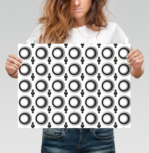 Фотография футболки Узор с кольцами и сферами Geometric pattern and black spheres