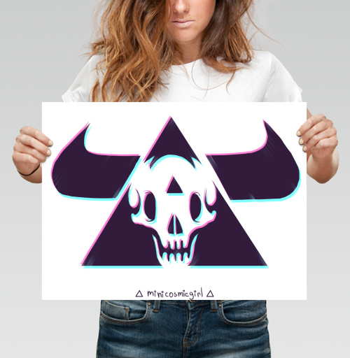 Фотография футболки TRIANGLE SKULL BULL / Череп быка в треугольнике