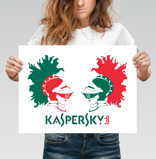 Фотография футболки Логотип «Лаборатория Касперского» с рыцарскими шлемами
