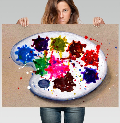 Фотография футболки Художественная палитра красок Palette of Artist вдохновение живопись творчество