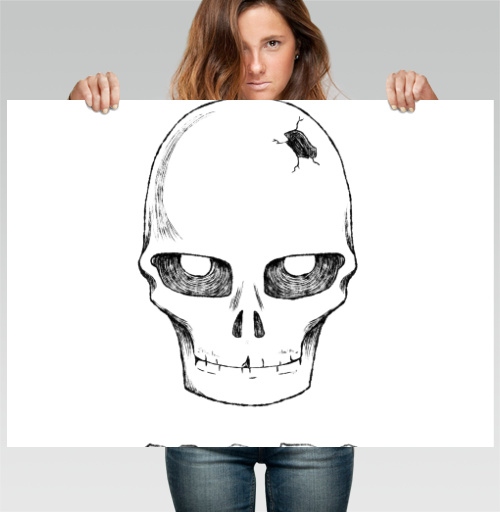 Фотография футболки Напоминание о смерти с черепом жука Memento Mori