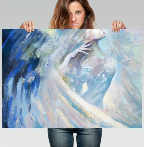 Фотография футболки Небесный ангел в облаках / Celestial angel flying на крыльях любви