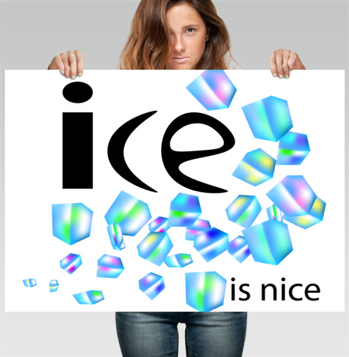 Фотография футболки Лёд Свежесть Холодная Весёлая Надпись ice is nice